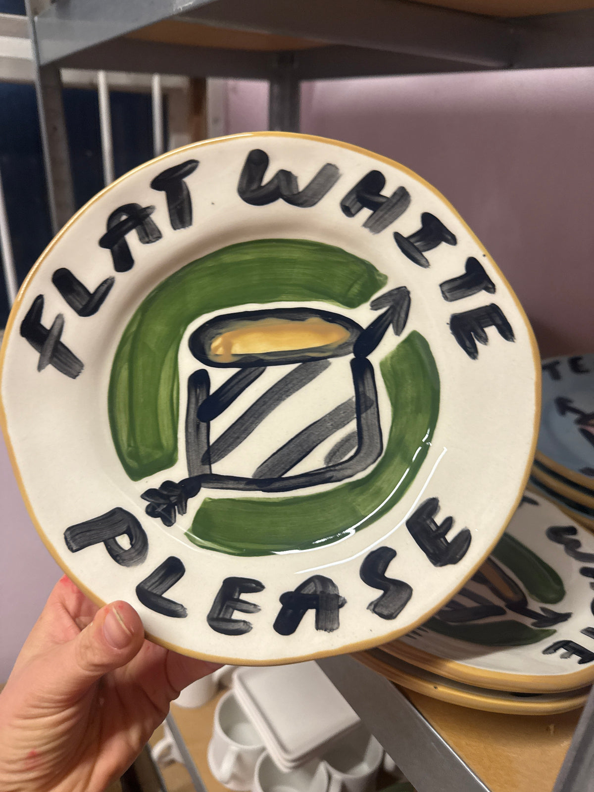 Flat white plate