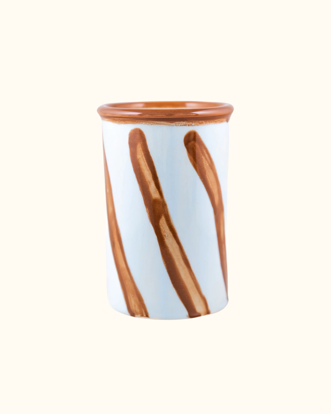 Sky Blue and Brown Utensil Pot
