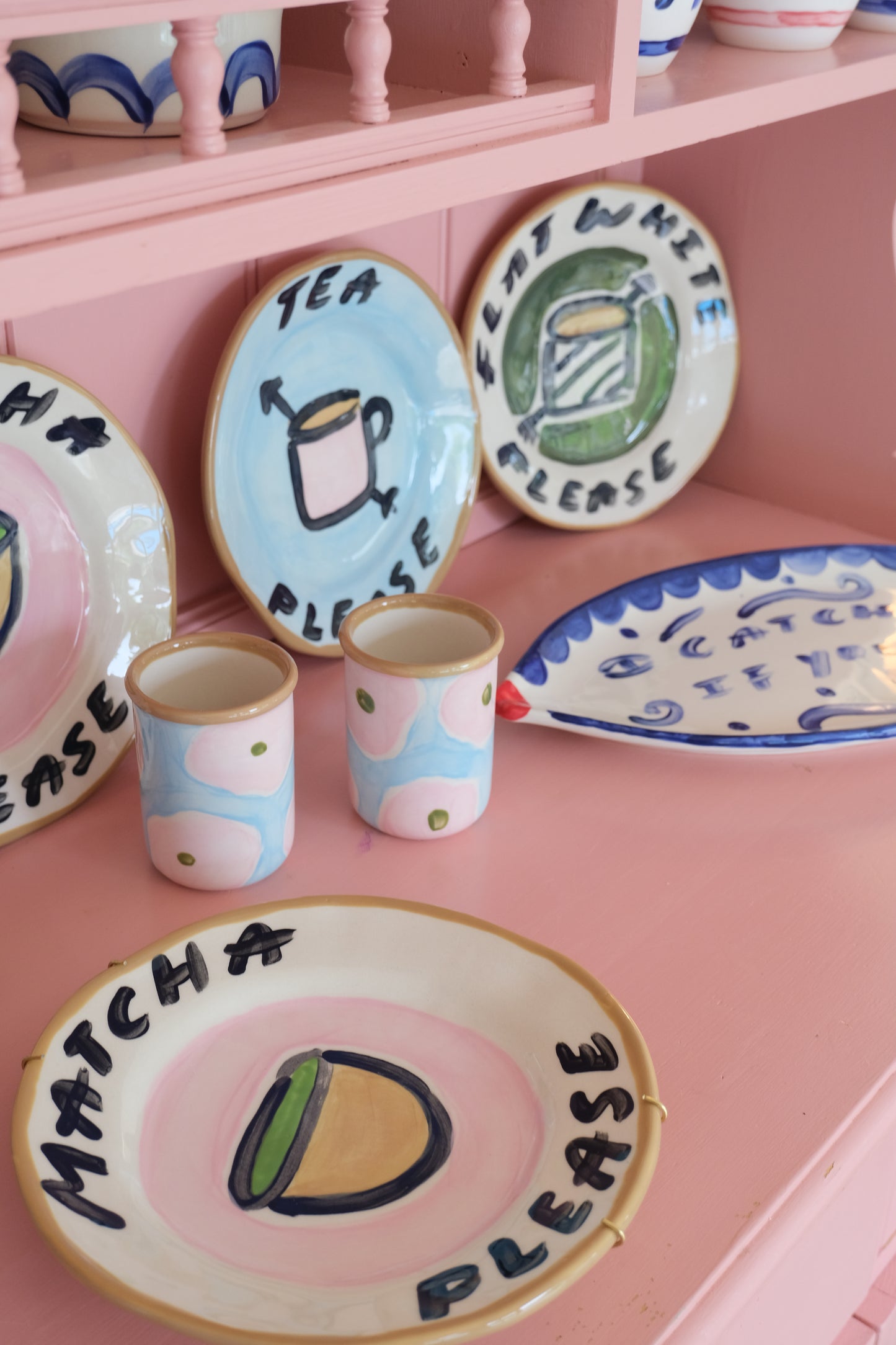 The Please Plate Trio — 3 Hand Painted Decorative Wall Plates Tea, Coffee & Matcha