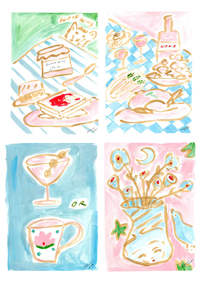 The Perfect Weekend - Set of 4 Prints