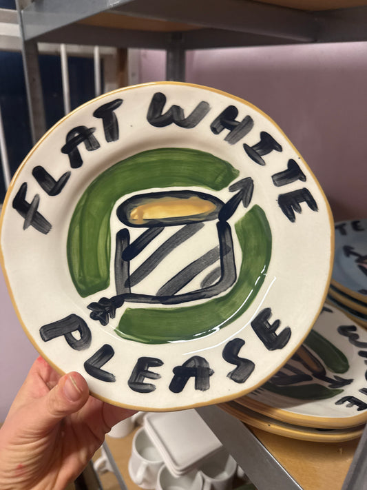 Flat white plate