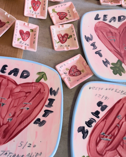 Limited edition hand painted decorative plate that is perfect for Valentine's day gifting. By Tatiana Alida