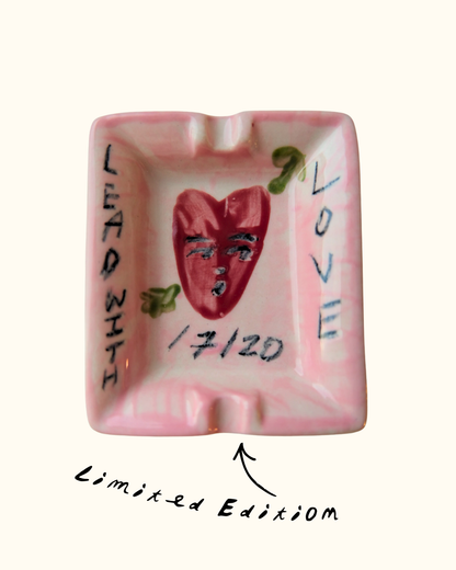 Hand painted ceramic trinket dish for Valentine's day by Tatiana Alida
