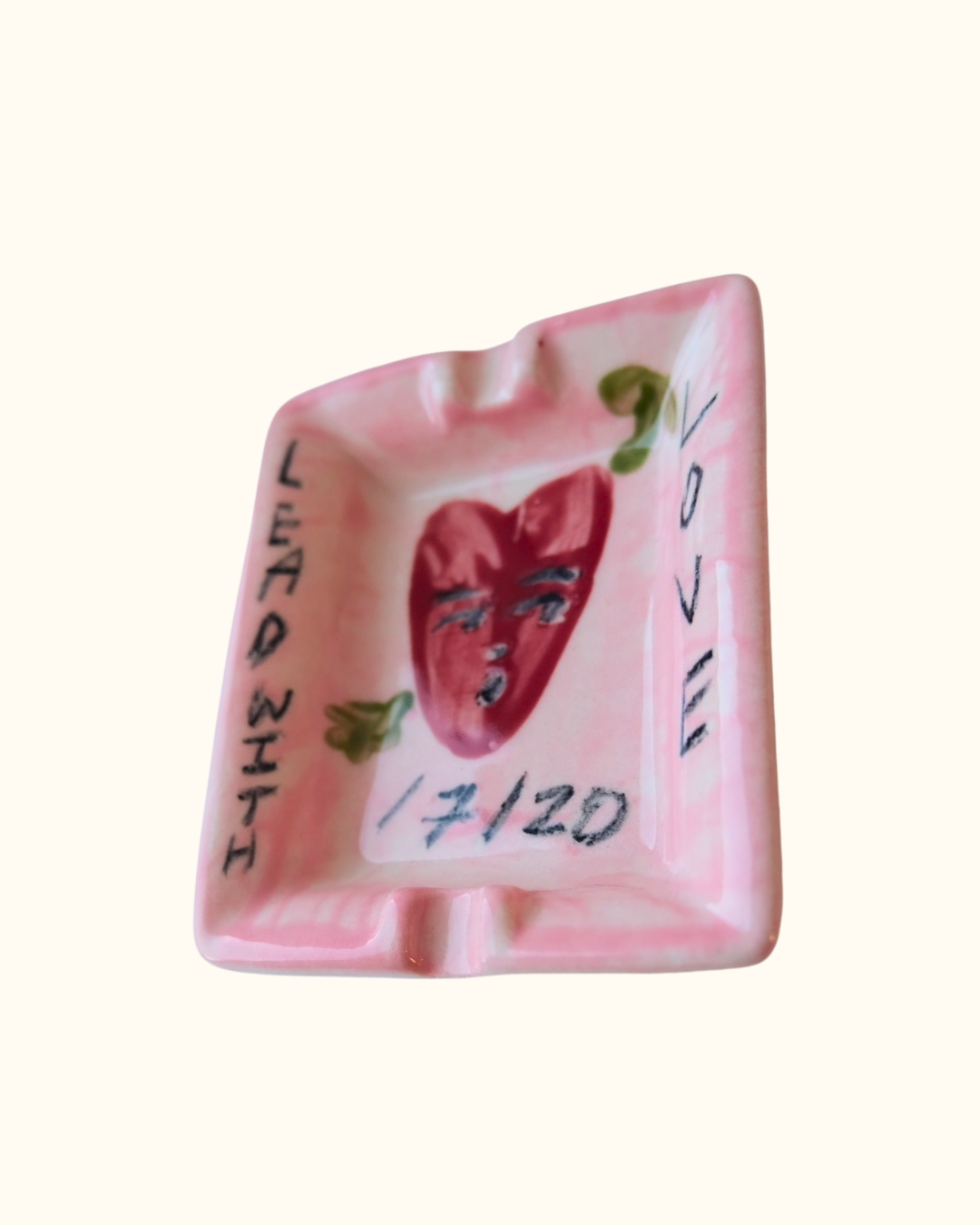 Hand painted ceramic trinket dish for Valentine's day by Tatiana Alida