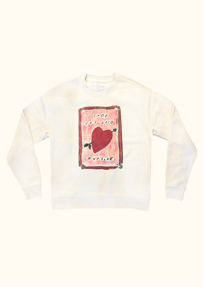 Baby It's Cold Outside cream slogan sweatshirt by artist Tatiana Alida 
