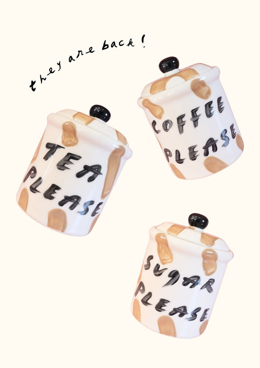 Canisters - Tea, Coffee & Sugar Please