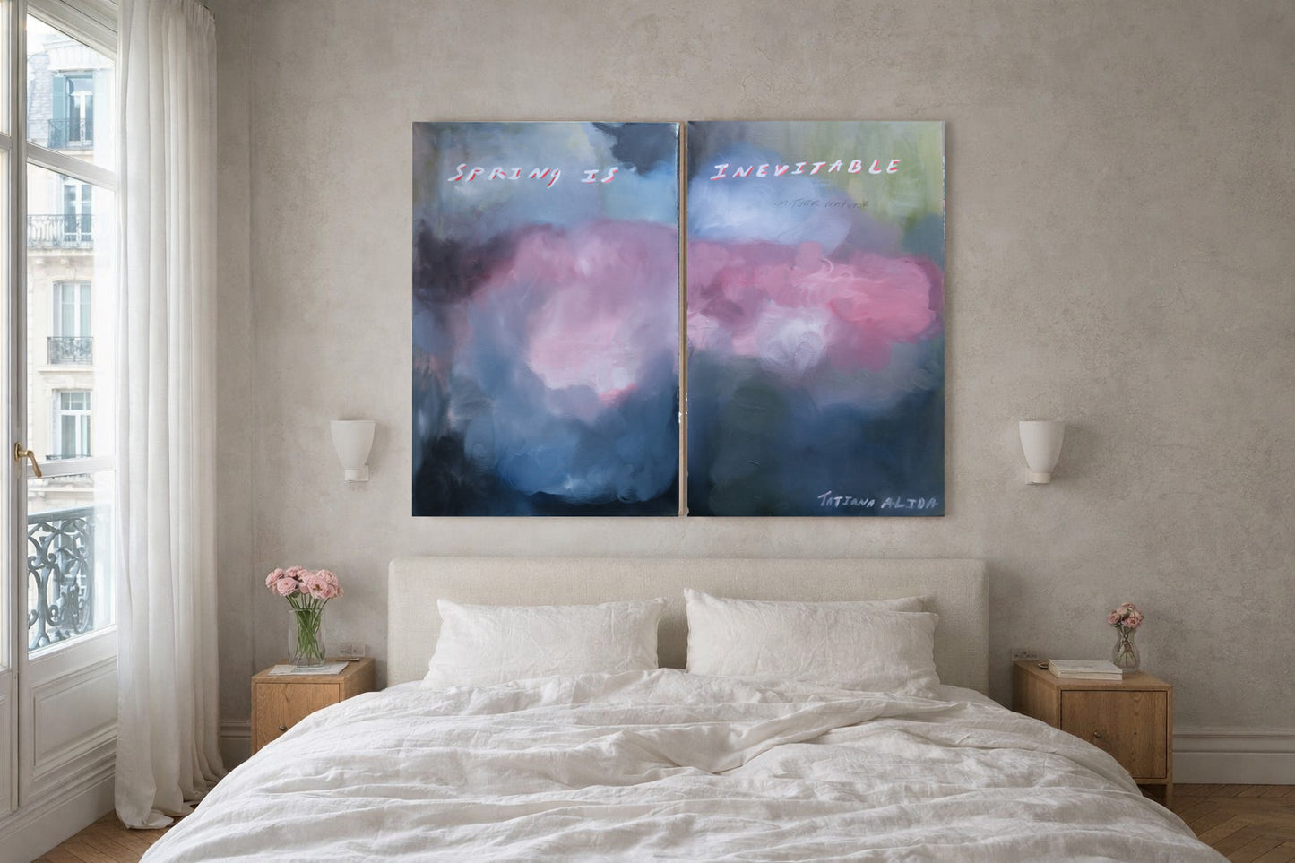 Spring is the inevitable,  Original Painting Oil on Canvas.