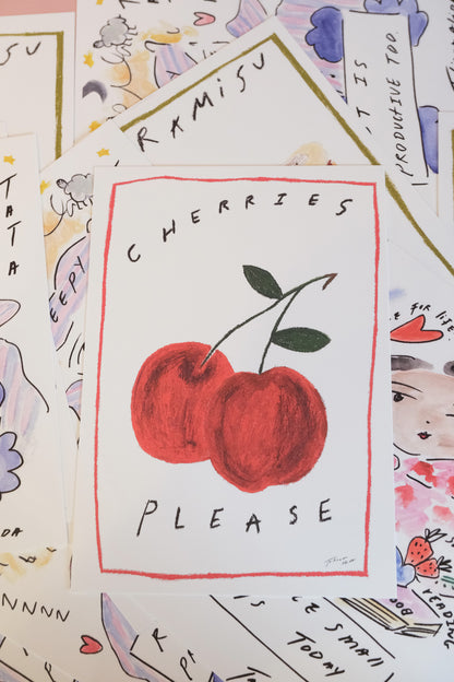 Cherry Please A5 Paper Print