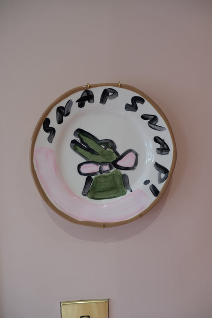 Pink Crocodile Decorative Plate