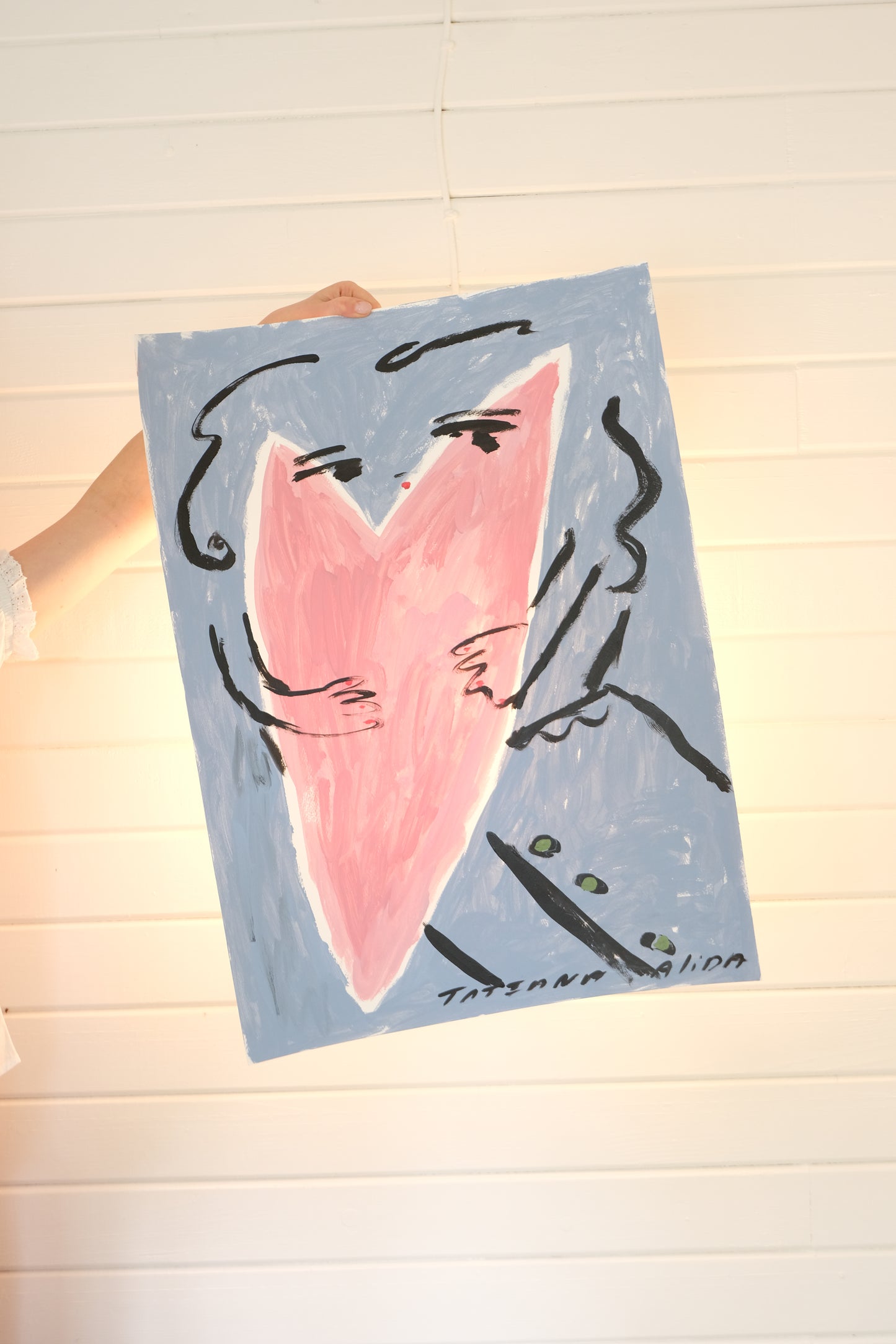 Tata Holding A Heart - Original Art Work A2