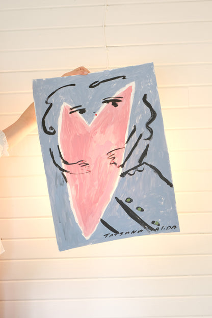 Tata Holding A Heart - Original Art Work A2