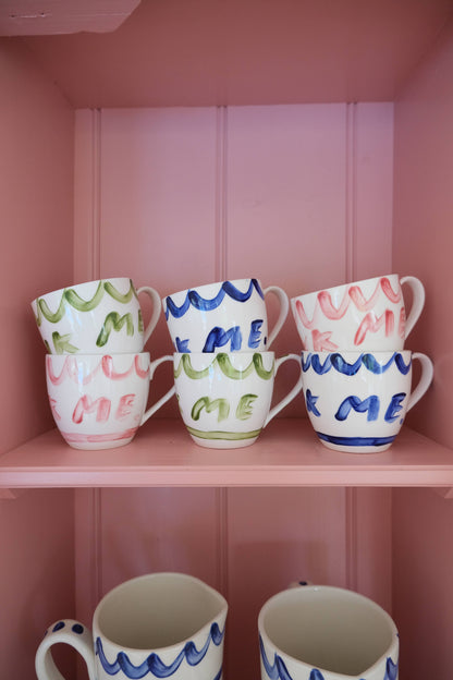 Hand Painted Coffee Cups - Drink Me Set of 6