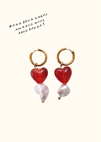 Love Heart Hoop Earrings
