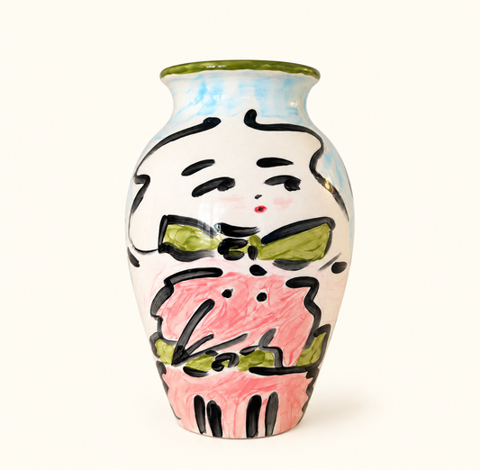The Hight Maintenance Poodle Extra Large Hand Painted Earthenware Vase