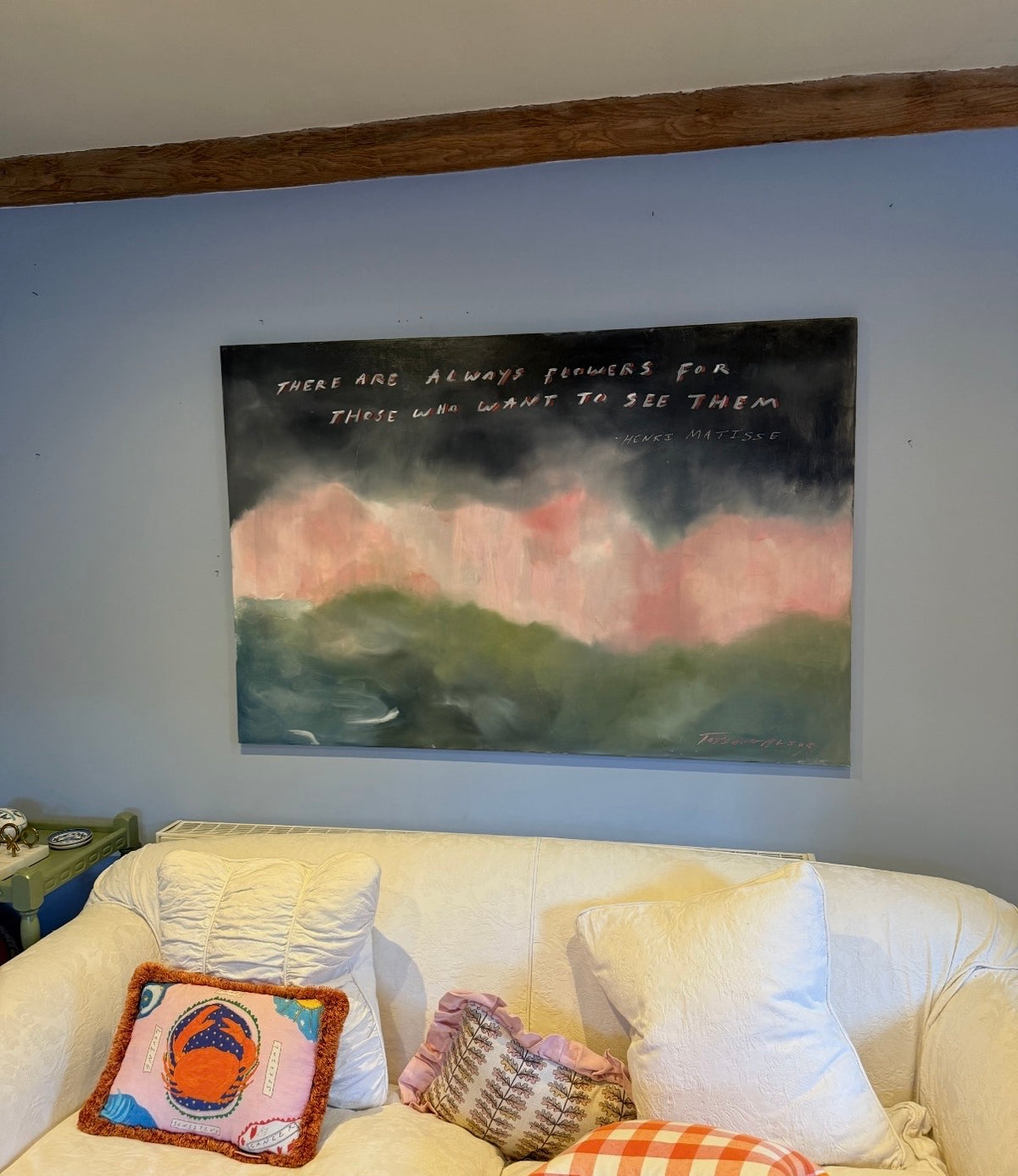 There are always  flowers for those who want to see them. Original Painting Oil on Canvas