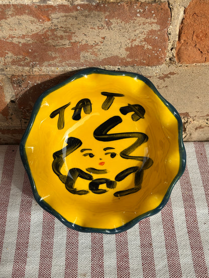 Turquoise & Yellow Tata bowl