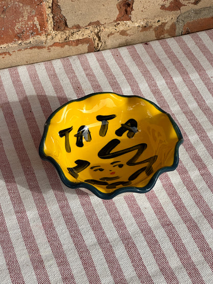 Turquoise & Yellow Tata bowl