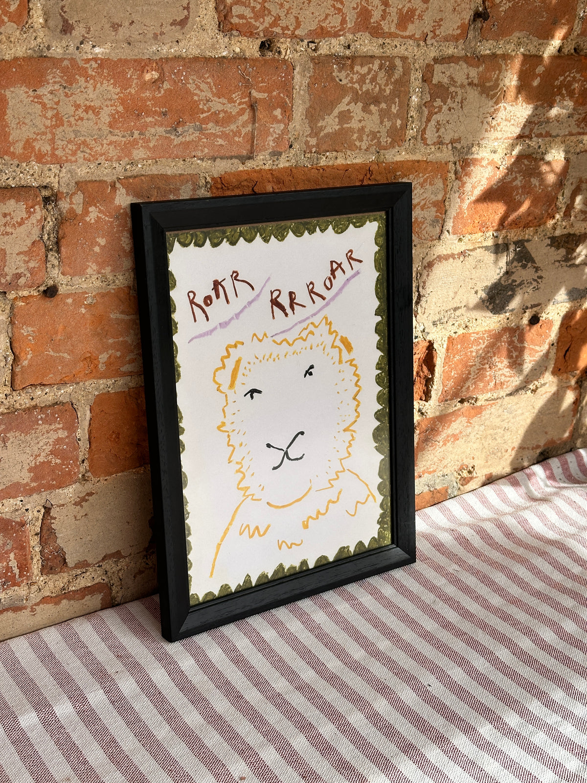Framed A4 Lion Print