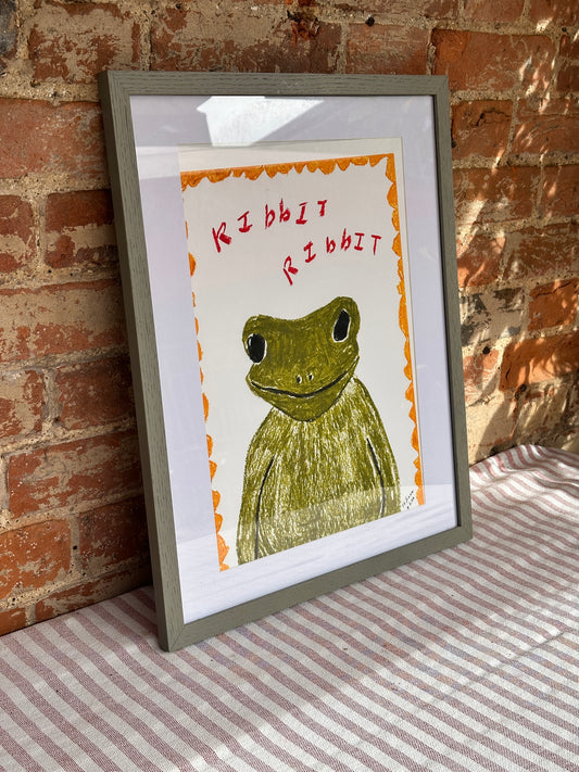 Framed A3 Frog Print