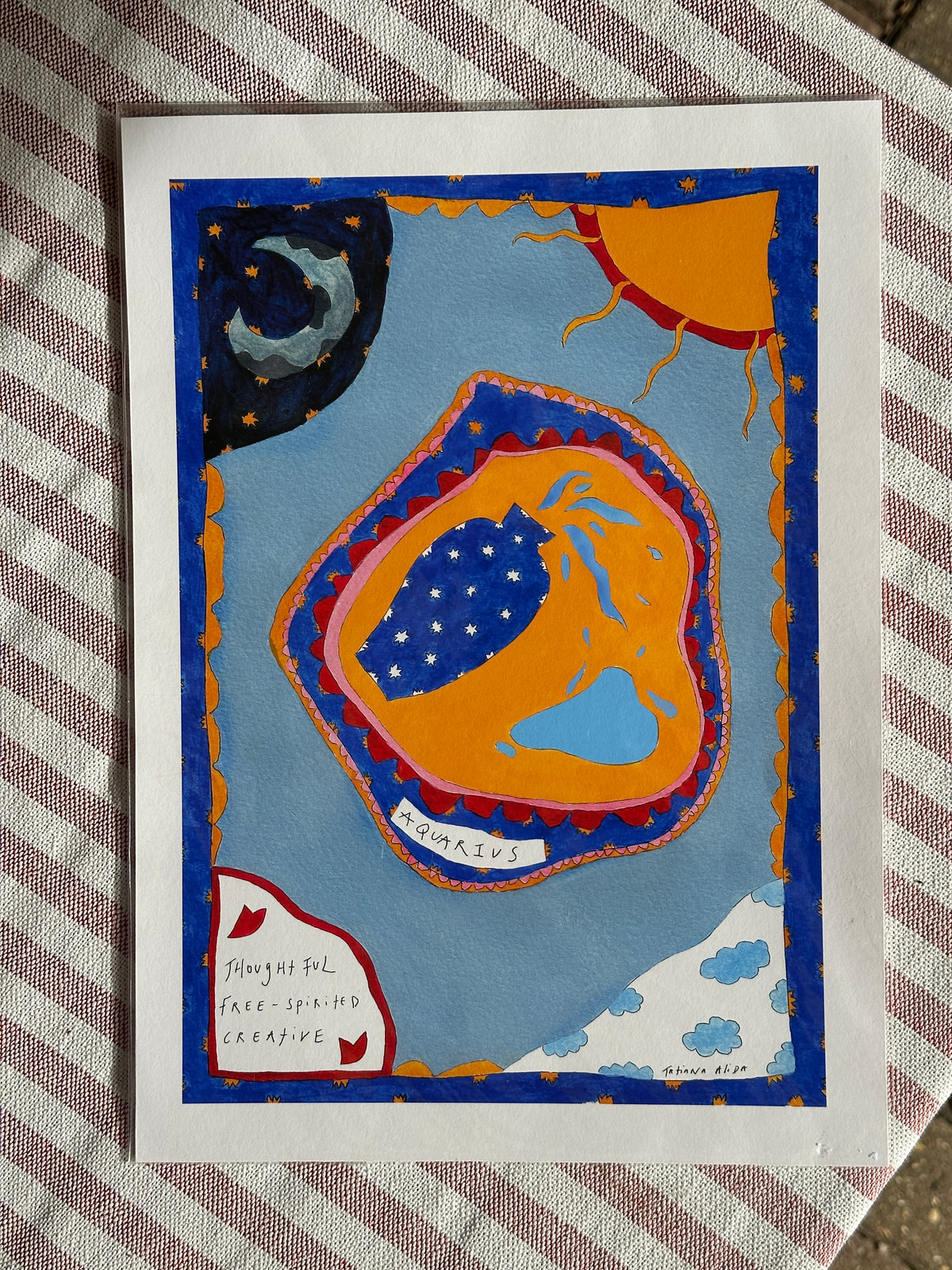Aquarius A4 Star Sign Print