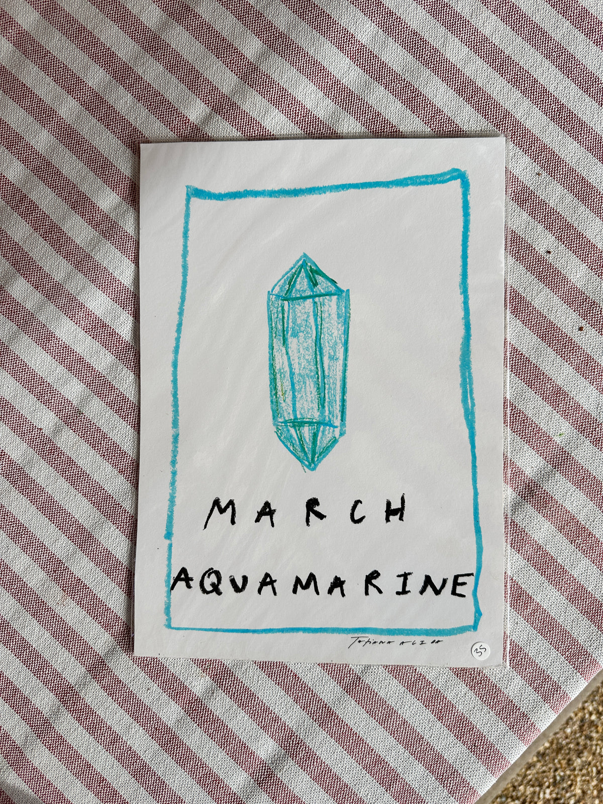 March Birthstone A4 Print