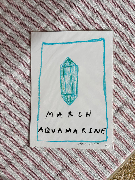 March Birthstone A4 Print