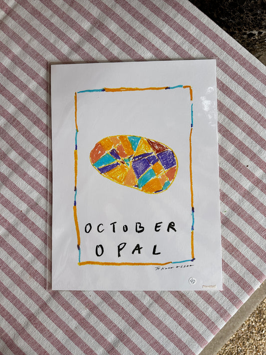 October Birthstone A4 Print