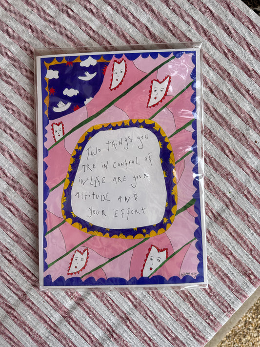 "Attitude and Effort" A4 Quote Print