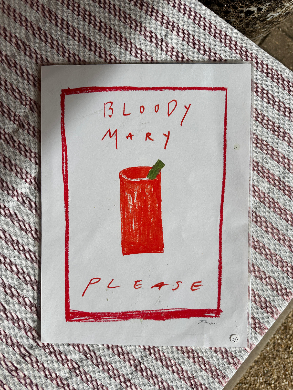 Blood Mary A4 cocktail Print