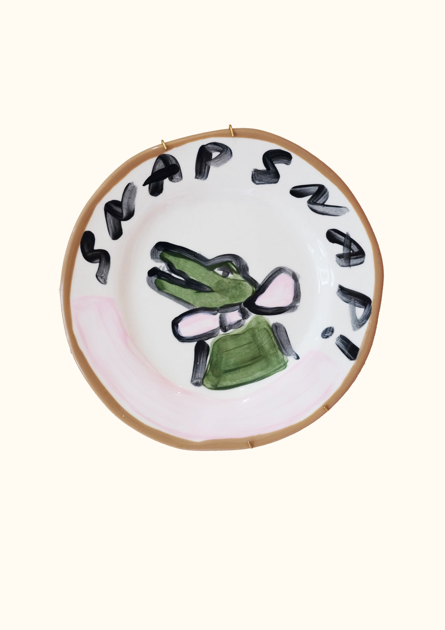 Pink Crocodile Decorative Plate