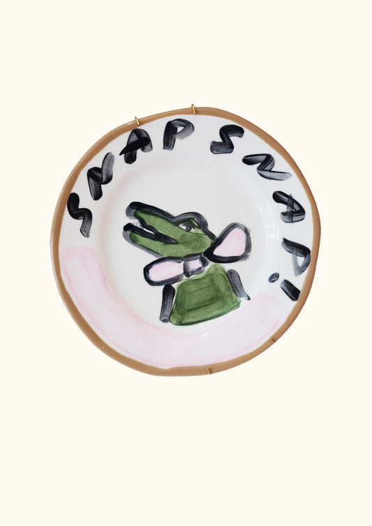 Personalised Pink Crocodile Decorative Plate