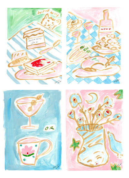 The Perfect Weekend - Set of 4 Prints