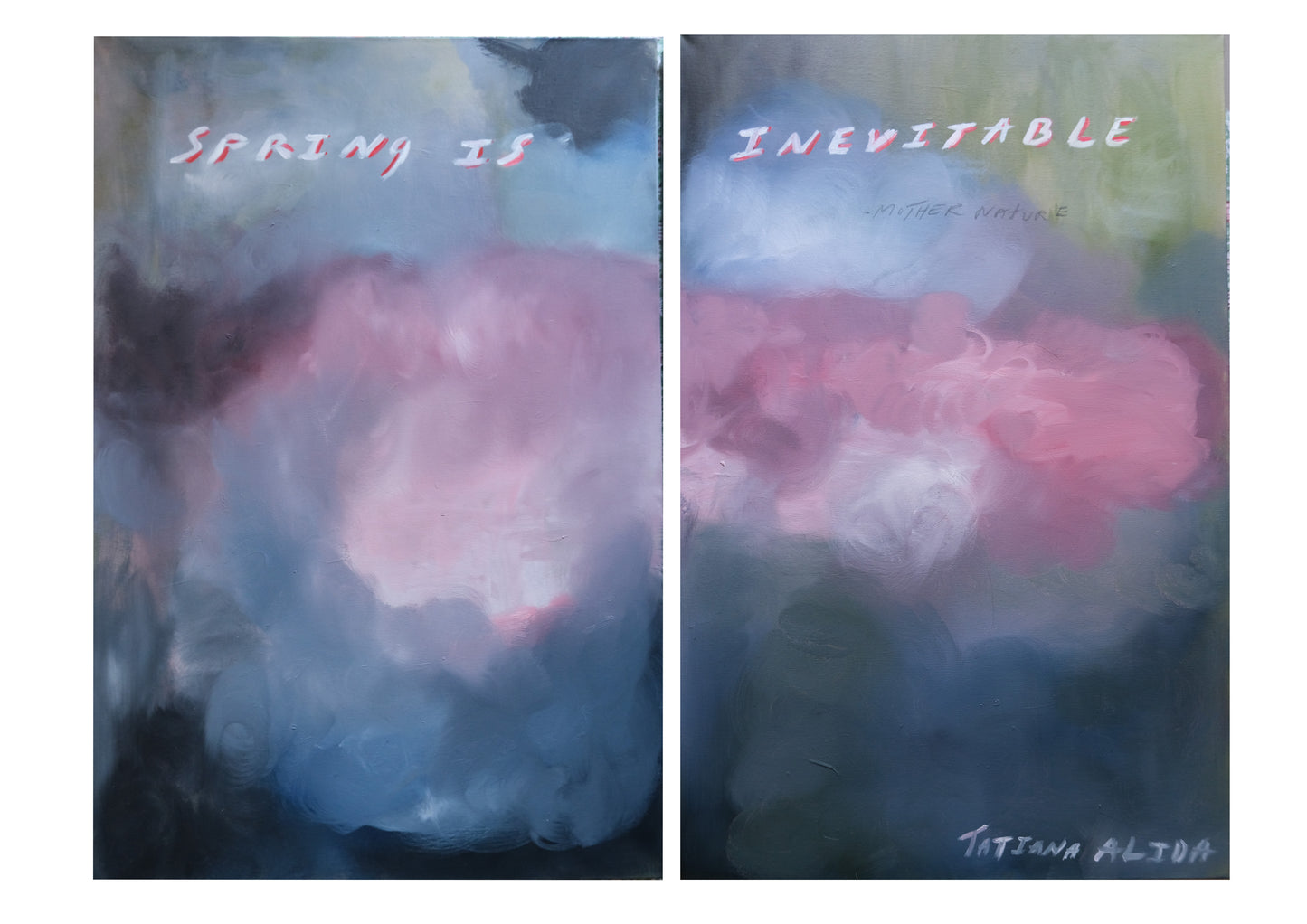 Spring is the inevitable,  Original Painting Oil on Canvas.