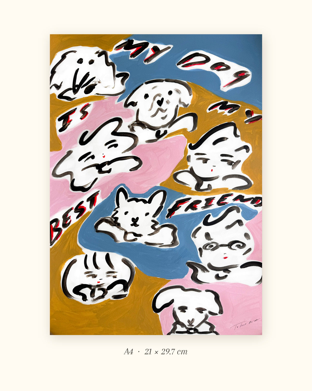 Tata and Dogs: Set of 3 Prints