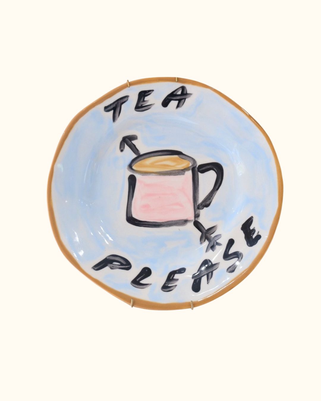 Tea Please decorative plate by Tatiana Alida, gift for tea lovers