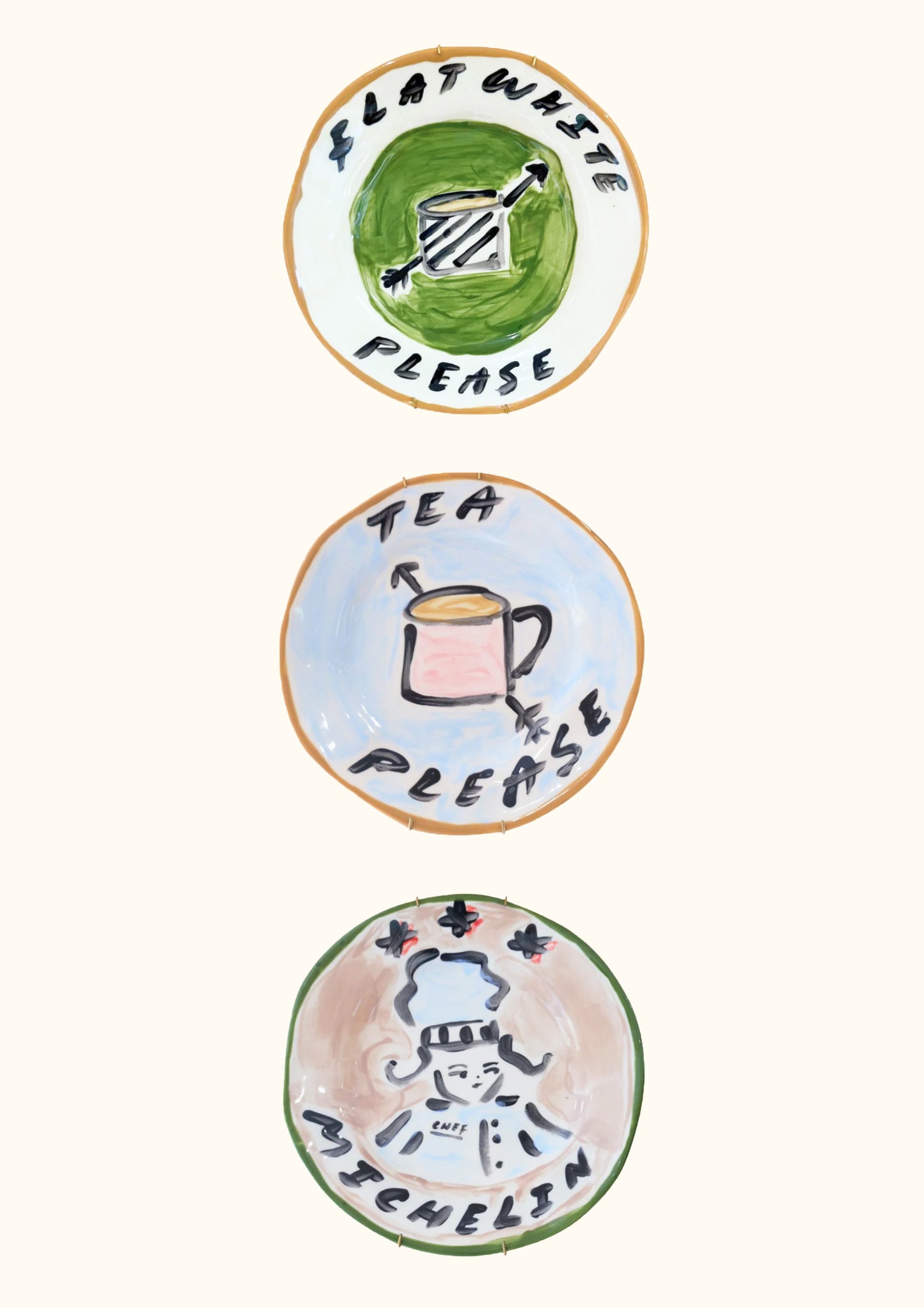 Trio of Decorative Kitchen Plates