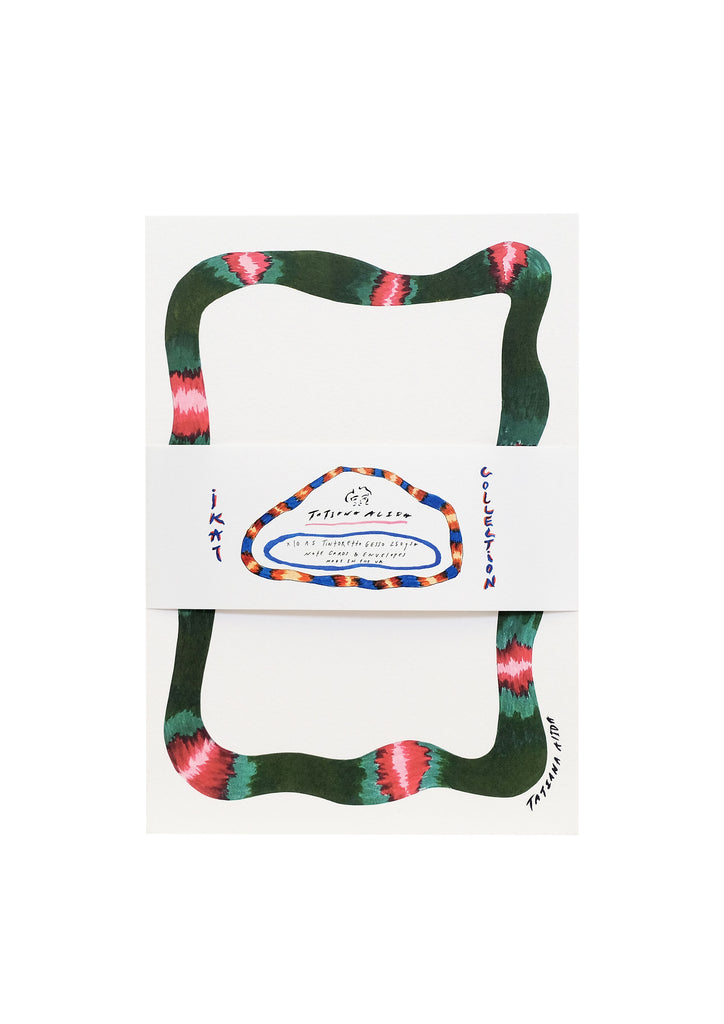 A5 Ikat Green Note Card Pack – Tatiana Alida Design