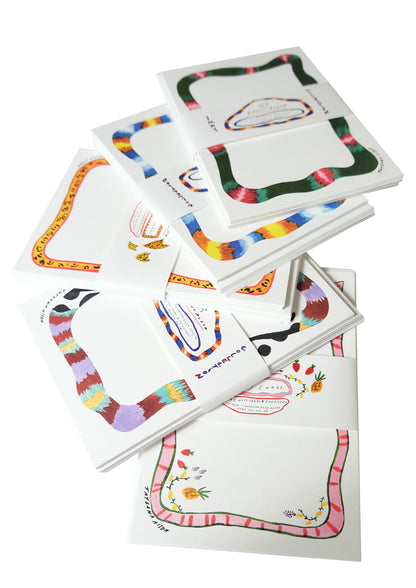 A5 Ikat Multicoloured Note Card Pack