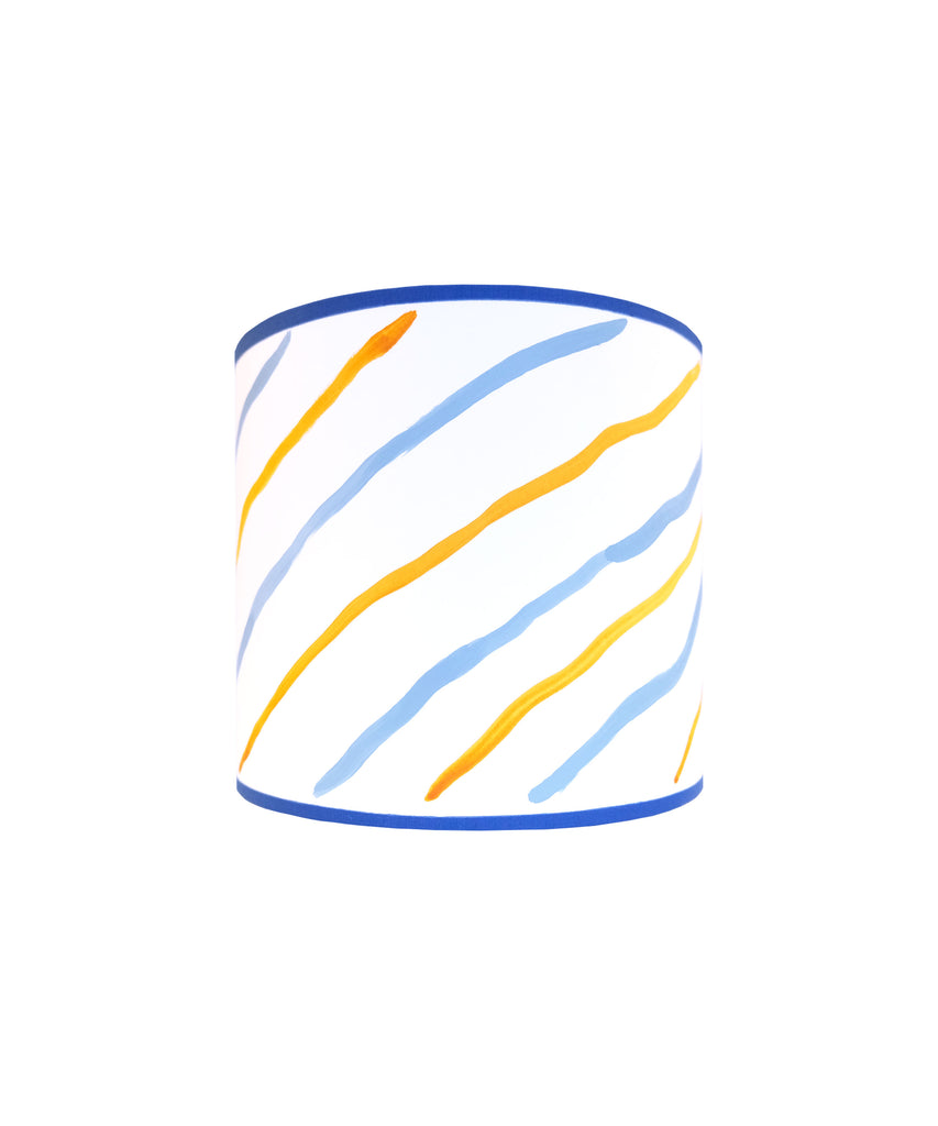 Blue and Yellow Stripe Lampshade